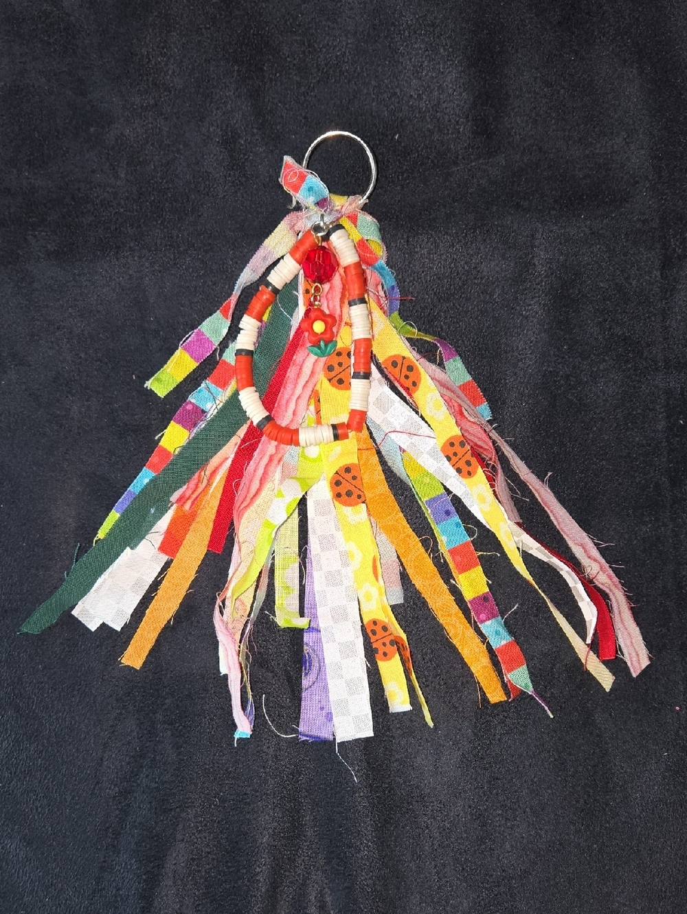 Colorful Tassel Keychain with Bead Accent
